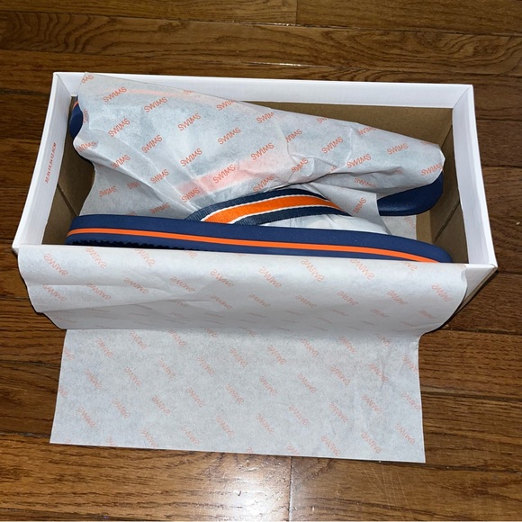Swims Capri Flip Flop Sandals Navy & Orange Accents Men’s Size 14 Thongs - Picture 8 of 10